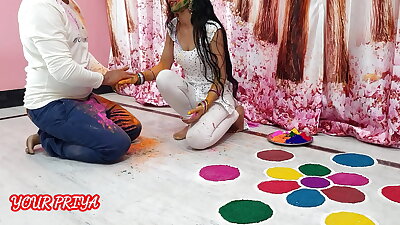 Holi special&colon; भाई ने होली पर खूब रंग लगाया और खूब गांड चुदाई की&vert; साफ हिंदी आवाज़ में