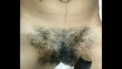 Simmy first time trimming and shaving hair removing with punjabi audio