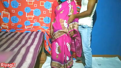 Beautiful Desi bhabhi his devar with first time Hindi sex